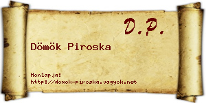 Dömök Piroska névjegykártya